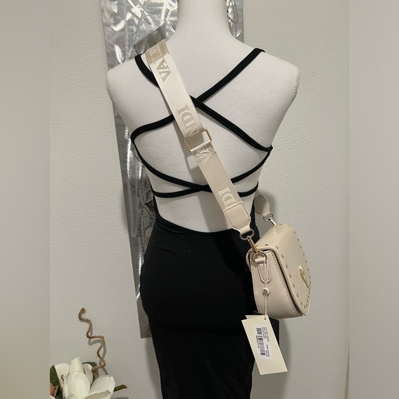 NWT Valentino Orlandi Taupe Studded Crossbody Bag - Picture 7 of 12